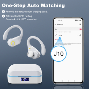 진정한 무선 이어버드 방수 스포츠 헤드셋 디지털 디스플레이 배터리 표시기 이어폰 후크 포함 - Product Image 6