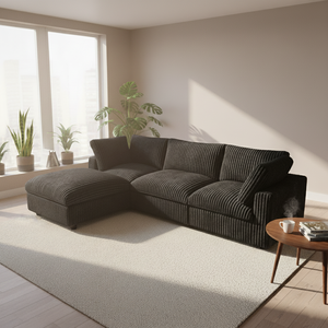 Sofá Italiano, Sofá Seccional, Sofá en Forma de U, Asiento Profundo de Pana en Caja, Sofá Multifuncional de Felpa Comprimido al Vacío para el Hogar - Product Image 3