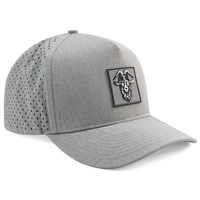 Gorra de Béisbol HS41 Unisex de 5 Paneles, Impermeable, con Perforaciones Láser, Parche Cuadrado de PVC Personalizado, de Secado Rápido para Exteriores