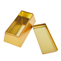 Boîte à souvenirs ronde élégante en métal avec revêtement UV, boîte de présentation, conteneur cadeau, vente en gros, boîte en étain en forme de lingot d'or pour le Nouvel An chinois