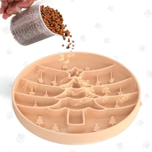 New Design Silicone Bowl Dog Pet Slow Feeder Bowl Christmas Theme Pet Food Bowl Pet Lick Mat