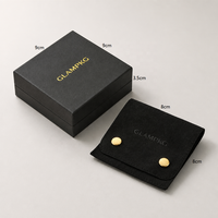 Luxus-Schmuckverpackungsset mit individuellem Logo, Hartpapier-Geschenkbox, Mikrofaser-Doppelverschlussbeutel für Ohrringe, Halsketten und Ringe