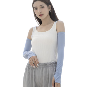 Jiemeirui Mangas Protectoras de Nailon de Color Sólido con Protección UV para Deportes al Aire Libre, Manga Larga de Seda Helada Refrescante - Product Image 1