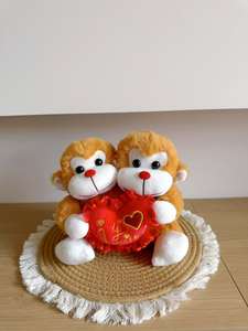 Oso de peluche de pareja abrazándose, diseño de amor, con pelo corto, regalo de boda - Product Image 2