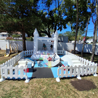 Terrain de jeu intérieur gonflable blanc avec fosse à balles, équipement de jeu souple pour bébé, vente en gros de jouets pour enfants
