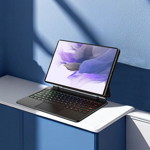 Tastiera 2024 Folio personalizzata per tastiera retroilluminata senza fili per tastiera magica Samsung <span class=keywords><strong>Galaxy</strong></span> <span class=keywords><strong>Tab</strong></span> S7 + <span class=keywords><strong>S8</strong></span> + S9 + Plus S9FE + S7 FE - Product Image 1