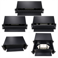 Panel Patch Fiber Optik SC APC 1U 19 Inci 12 Core 24 Core, 12 Port 24 Port Single Mode, Rak Mount Tipe Geser ODF