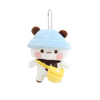 Vente en gros d'usine, porte-clés en peluche Bubu et Dudu en coton doux de 20 cm, jouets en peluche de style dessin animé, cadeaux de Noël pour enfants