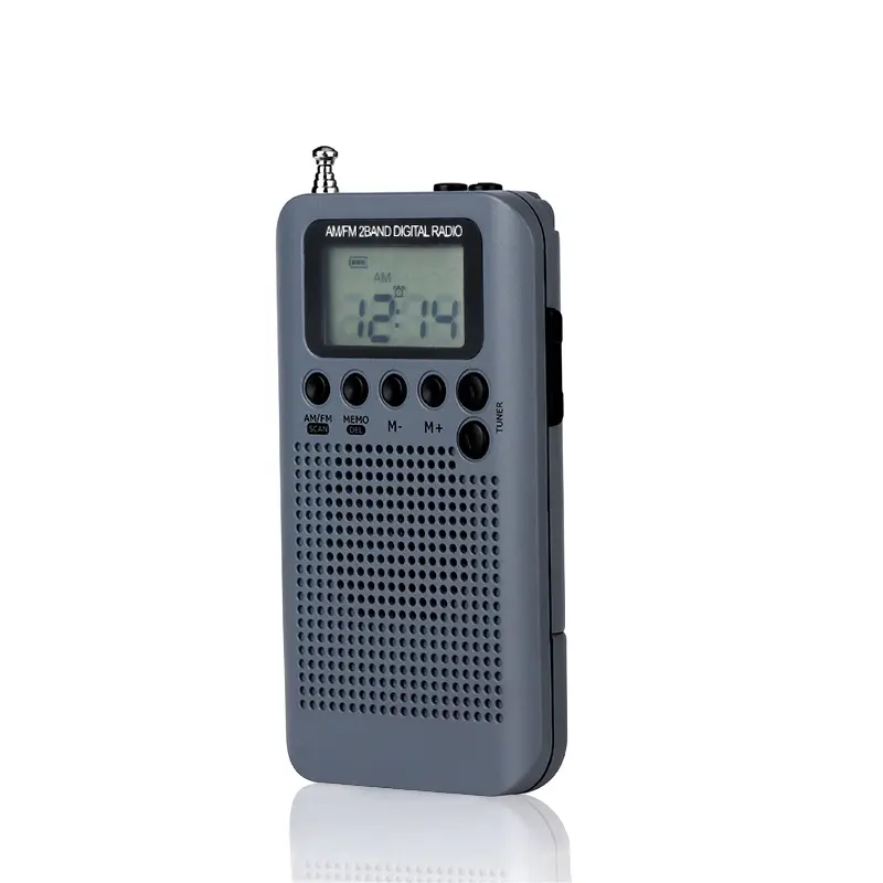 De Nieuwe Am Fm Draagbare Radio Met Beste Ontvangstfunctie Met 3.5Mm Hoofdtelefoonaansluiting Aangedreven Door 2aa Batterij Grijze Mini Am Fm Radio