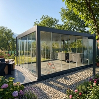 Pergola rétractable en aluminium imperméable pour l'extérieur avec toit ouvrant à lamelles en PVC, gazebo pare-soleil pour jardin