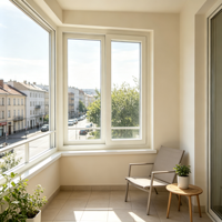 Ventana Corredera Horizontal de PVC Sin Plomo de Bajo Costo para Apartamentos de Alquiler, Aislamiento Acústico, Vidrio Doble