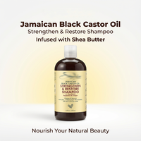 Crème capillaire 2-en-1 nettoyante en profondeur à l'huile de ricin noire jamaïcaine et au beurre de karité, biologique, sans silicone, hypoallergénique, pour salon, unisexe, adultes