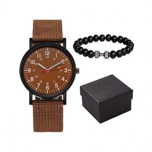 Men Waterproof Quartz Sport Wristwatch Stainless Steel Casual <b>Watch</b> Fashion Bracelet <b>Set</b> Gift for Daily Outdoor Use - Product Image 6