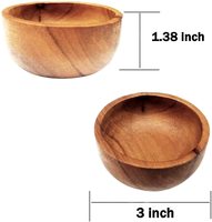 Bol en bois d'acacia moderne et écologique personnalisé pour servir des condiments, du sel, des noix, des collations et du miel-crème - Idéal pour le camping (vente en gros)