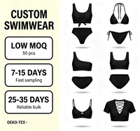 Ensemble 3 pièces de bikini écologique pour femme, style sport, débardeur uni avec logo frontal et short de bikini personnalisable