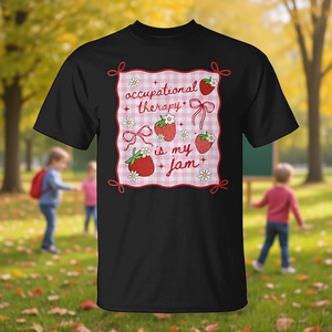 Camiseta de terapia ocupacional con diseño de fresa para el regreso a clases - Product Image 3