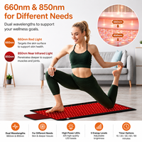 Tapis de luminothérapie rouge 660nm 850nm, 210 LED, grand panneau chauffant 850*380mm pour corps et mains, logo personnalisé, fourniture OEM directe usine