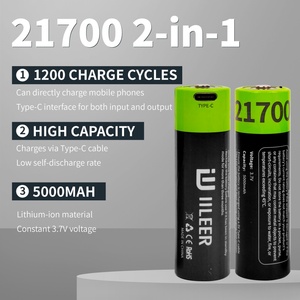Baterías Recargables USB IILEER 18650 21700 3.7V 2000mAh 5000mAh de Iones de Litio con Puerto Tipo-C para Teléfonos Inteligentes - Product Image 2