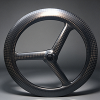 Roues de vélo de course en carbone 700C TT à trois rayons, frein à disque Center Lock, profil 65 mm, largeur 27 mm, tubeless, pour vélo de course