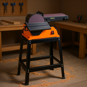 Lijadora de Banda Profesional de 800W con 9 Discos de 6 x 48 Pulgadas y Mesa de Trabajo Ajustable para Trabajos en Madera - Product Image 2