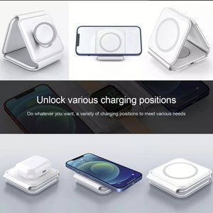 High Quality 15W Magnetic 3-in-1 Wireless Charger <b>Stand</b> Smart Phone Watch Earphone Holder with Charging Feature Dropshipping - Product Image 4