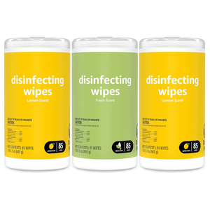 Lingettes désinfectantes multi-surfaces personnalisées pour la maison, lingettes nettoyantes désinfectantes humides en boîte, parfum citron frais, lingettes nettoyantes - Product Image 1