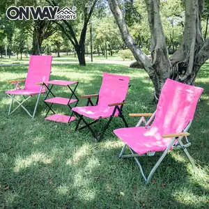 Factory Direct Supply Outdoor Camping Furniture HIgh Quality Pink Camping Chair Set For Outdoor Leisure