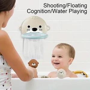 Ensemble de panier de basket flottant Otter Bath avec ventouses et balles, jouet aquatique pour bébé, cadeau pour enfants - Product Image 2