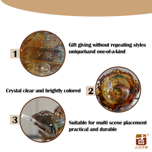 Mystical Money Frog Spirit Statue Hand gefertigte Liuli Art Glass kulptur Esoteric Wealth Talisman für Sacred Space Decor - Product Image 3