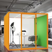 Cabine de réunion acoustique moderne insonorisée STC30dB, assemblable et mobile, avec cadre en aluminium préfabriqué