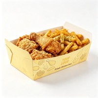 Boîtes à frites et poulet personnalisées en gros – Boîtes à frites en papier de qualité alimentaire, portables, pour emporter les frites et les cuisses de poulet