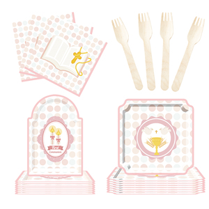 ชุดอุปกรณ์ตกแต่งงานเลี้ยงเปิดเผยเพศลูกน้อย DAMAI จานกระดาษ ผ้าเช็ดปากแบบใช้แล้วทิ้ง ของตกแต่งโต๊ะสำหรับงานเลี้ยงฉลองทารก สำหรับ 8 ท่าน - Product Image 4