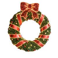 Guirlande lumineuse LED d'extérieur HOYECHI pour Noël avec nœud papillon 2*1,8M, étanche, pour centre commercial, décoration de photos de vacances