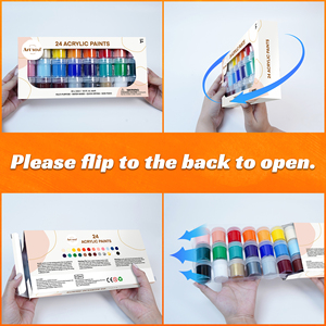 Set di <span class=keywords><strong>Colori</strong></span> Acrilici Art+soul - 24 <span class=keywords><strong>Colori</strong></span> Vibranti, Barattoli da 0,5oz/15ml, Non Tossici - Product Image 6