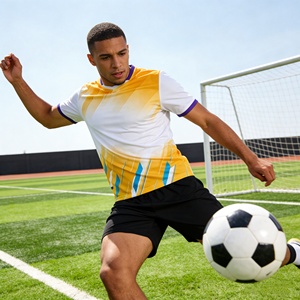 Maillot de football personnalisé, service OEM pour équipes, découpe automatisée, sublimation, T-shirt F00 - Product Image 3