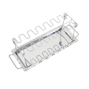 Soporte Ajustable para Asar Pollo 304 Acero Inoxidable Expandible 14 Ranuras Acero Inoxidable Rack Vertical Grill Tower - Product Image 3