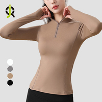 Vêtement d'équitation pour femmes, sous-vêtement d'équitation à demi-zip, logo personnalisé, stock en dropshipping