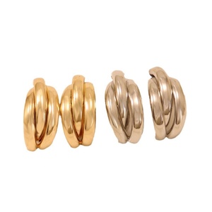 Fashion Gold Plated Lovers and <b>Friends</b> Harley Earrings Personality Semi-circular Design Sense Earrings <b>for</b> <b>Women</b> - Product Image 5