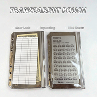 Pochette porte-documents extensible en PVC A5 A6 A7 pré-perforée pour l'organisation de documents et l'encaissement de fonds, vente en gros