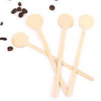 Bâtons d'agitation en bois à tête ronde de 90/110/140mm avec logo personnalisé Agitateurs de café à boire en bois pour le thé et les boissons