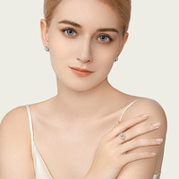 Bague de mariage en diamant de laboratoire pour femme en or blanc 14k/16k Bague de fiançailles personnalisable