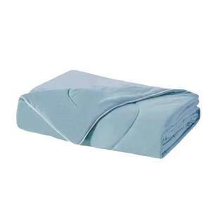 Cooling <b>Blanket</b> Bamboo Fiber Summer Quilted Ice Silk Light <b>Blue</b> Rectangle Machine Washable Minimalist Style - Product Image 5
