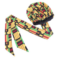 Bonnet en satin pour femmes, Bonnet en soie pour cheveux bouclés Bonnet pour femmes noires Cheveux en satin Ankara Imprimé africain Foulard pour la tête