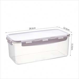 Rectangle PP Plastic Food <b>Container</b> Fridge Organizer with Silicone Sealed Lid <b>Stackable</b> <b>Storage</b> for Fruit & Vegetables - Product Image 4