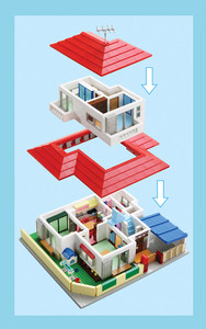 OXFORD CRAYON SHIN CHANS HOUSE Modern Cartoon Building <b>Blocks</b> Construction Toy ABS <b>Plastic</b> - Product Image 3
