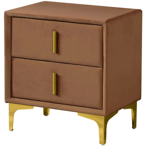 Table <span class=keywords><strong>de</strong></span> chevet en <span class=keywords><strong>velours</strong></span> Lenia (2 tiroirs) - Product Image 3