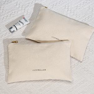 Bolsa de Maquillaje de Lona de Algodón Ecológica Personalizada al por Mayor, Bolsa de Cosméticos de Viaje de Algodón Reciclado - Product Image 2