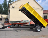 3 ton, 5 ton, 8 ton hydraulische kiepwagen, 2-assige trekker-aangedreven kiepwagen voor rijst, fruit en landbouwtransport, lage kosten, eenvoudige bediening