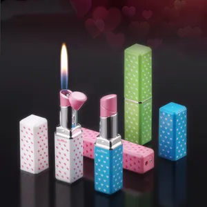 Creative Butane Gas Lipstick Lighters Cigarette Smoking Accessories Smoker Gadgets for Woman