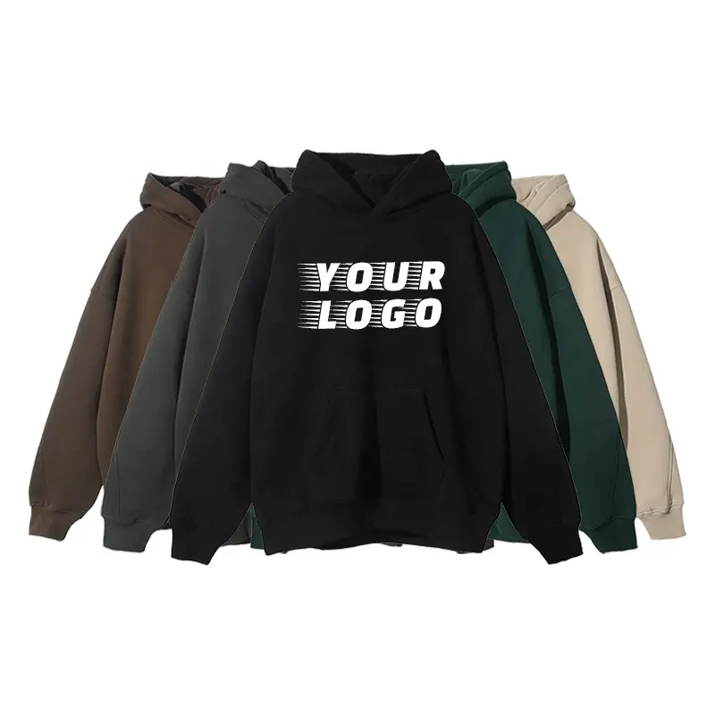 Wholesale New Design Fashion Solid color Blank/Loose Style Men 600gsm Hoodie custom logo men's hoodies & sweatshirts